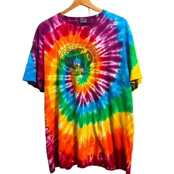 Artforms Cool As A Moose A Maine Original Tie Dye Unisex Tshirt 2X - Picture 1 of 5
